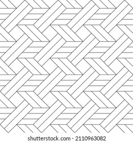 Vector seamless pattern. Modern stylish texture. Regularly repeating geometric ornament with angular and vertical lines. Monochrome, linear abstract background.