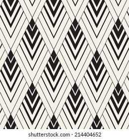 Vector seamless pattern. Modern stylish texture. Geometric ornament with linear rhombuses