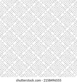 Vector seamless pattern. Modern stylish texture. Regularly repeating geometric ornament with angular and vertical lines. Monochrome, linear abstract background.