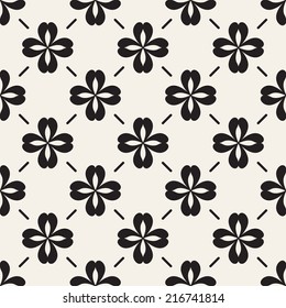 Vector seamless pattern. Modern stylish texture. Repeating geometric tiles with geometric flowers