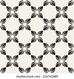 Vector seamless pattern. Modern stylish texture. Repeating geometric tiles with geometric flowers
