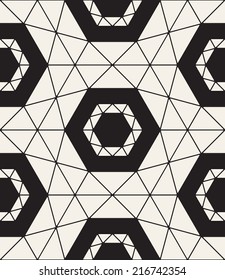 Vector seamless pattern. Modern stylish texture. Repeating geometric tiles. Ornate triangles forming a hexagon