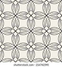 Vector seamless pattern. Modern stylish texture. Repeating geometric flowers