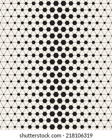 Vector seamless pattern. Modern stylish texture. Repeating geometric tiles with linear triangles and circles in nodes