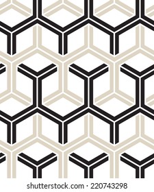 Vector seamless pattern. Modern stylish texture. Repeating geometric background with hexagons