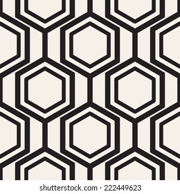 Vector seamless pattern. Modern stylish texture. Repeating geometric background with monochrome hexagons