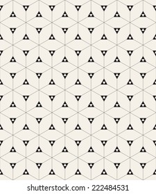 Vector seamless pattern. Modern stylish texture. Repeating geometric background with linear rhombus and triangles