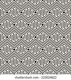 Vector seamless pattern. Modern stylish texture. Repeating geometric background with maze hexagons