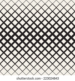 Vector Seamless Pattern. Modern Stylish Texture. Geometric Ornament. Diagonal Square Grid With Thickness Which Decreases Gradually