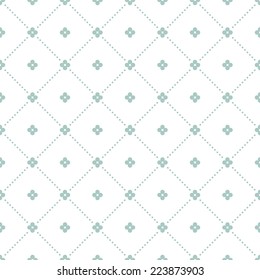 Vector seamless pattern. Modern stylish texture. Repeating geometric tiles with dotted rhombuses and flower in nodes
