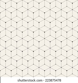 Vector seamless pattern. Modern stylish texture. Repeating geometric background with linear rhombus and triangles in nodes