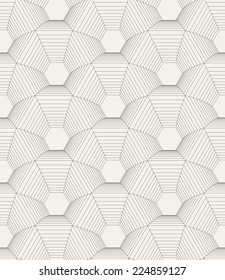 Vector seamless pattern. Modern stylish texture. Repeating geometric background with linear hexagons
