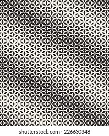 Vector seamless pattern. Modern stylish texture. Repeating abstract background. Stylish diagonal grid from hexagonal stars. Halftone effect