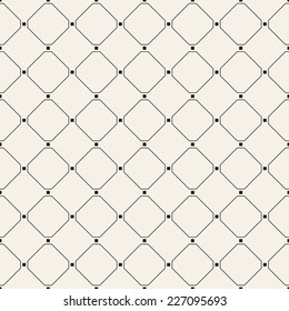 Vector seamless pattern. Modern stylish texture. Repeating geometric tiles with linear rhombuses and small squares in nodes