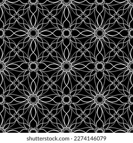 Vector seamless pattern. Modern stylish texture with monochrome trellis. Repeating geometric grid. Simple graphic design. Trendy geometry. Art Nouveau and art Deco pattern.
