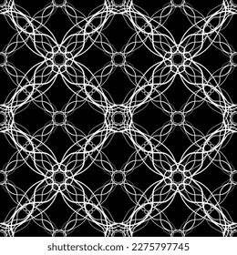 Vector seamless pattern. Modern stylish texture with monochrome trellis. Repeating geometric grid. Simple graphic design. Trendy geometry. Art Nouveau and art Deco pattern.