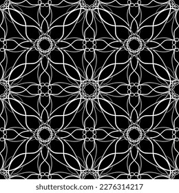 Vector seamless pattern. Modern stylish texture with monochrome trellis. Repeating geometric grid. Simple graphic design. Trendy geometry. Art Nouveau and art Deco pattern.