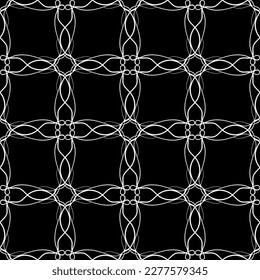 Vector seamless pattern. Modern stylish texture with monochrome trellis. Repeating geometric grid. Simple graphic design. Trendy geometry. Art Nouveau and art Deco pattern.