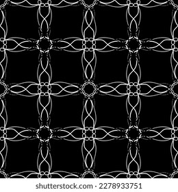 Vector seamless pattern. Modern stylish texture with monochrome trellis. Repeating geometric grid. Simple graphic design. Trendy geometry. Art Nouveau and art Deco pattern.