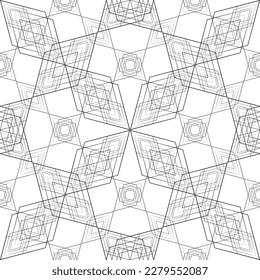 Vector seamless pattern. Modern stylish texture with monochrome trellis. Repeating geometric grid. Simple graphic design. Trendy geometry. Art Nouveau and art Deco pattern.
