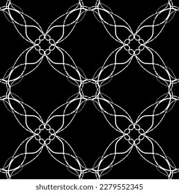 Vector seamless pattern. Modern stylish texture with monochrome trellis. Repeating geometric grid. Simple graphic design. Trendy geometry. Art Nouveau and art Deco pattern.