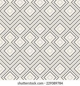 Vector seamless pattern. Modern stylish texture. Repeating geometric tiles with dotted rhombuses and zigzag