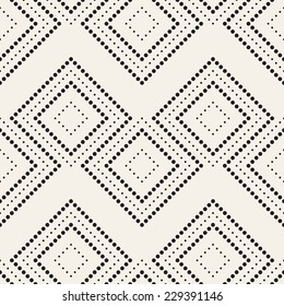 Vector seamless pattern. Modern stylish texture. Repeating geometric tiles with dotted rhombuses