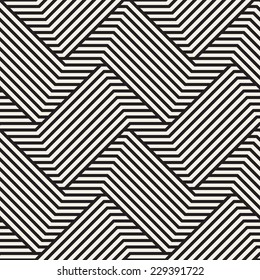 Vector seamless pattern. Modern stylish texture. Geometric striped ornament. Monochrome braids