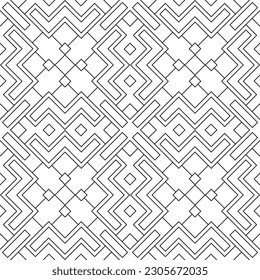 Vector seamless pattern. Modern stylish texture. Regularly repeating geometric ornament with angular and vertical lines. Monochrome, linear abstract background.