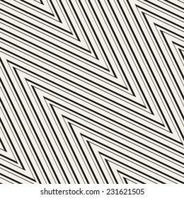 Vector seamless pattern. Modern stylish texture. Repeating geometric tiles with diagonal zigzag