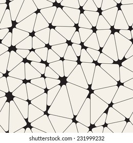 Vector seamless pattern. Modern stylish texture with irregular grid. Repeating abstract background made with triangles with rounded angles