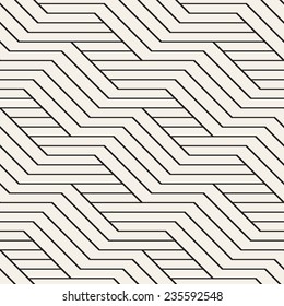 Vector seamless pattern. Modern stylish texture. Geometric striped ornament. Monochrome braids