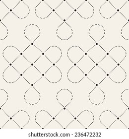 Vector seamless pattern. Modern stylish texture. Repeating geometric tiles with dotted rhombuses. Delicate geometric ornament