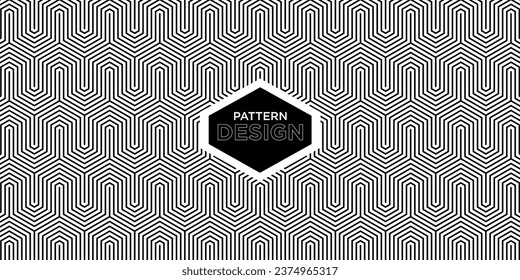 Vector seamless pattern. Modern stylish texture with monochrome lines. Repeating geometric shapes grid. Simple graphic design. Trendy geometry seamless.