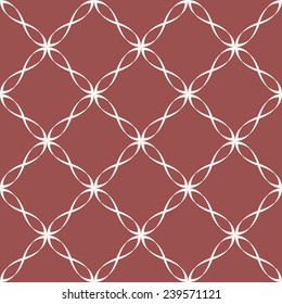 Vector seamless pattern. Modern stylish texture. Simple geometric tiles with smooth rhombuses. Contrast ornament in trendy color Marsala
