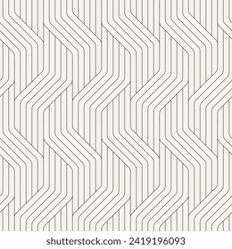 Vector seamless pattern. Modern stylish texture. Repeating geometric background. Striped monochrome thin grid. Linear graphic design.