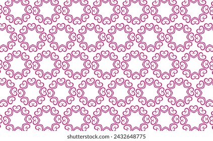 Vector seamless pattern. Modern stylish abstract texture. Flower Pattern , Shapes ,hearts