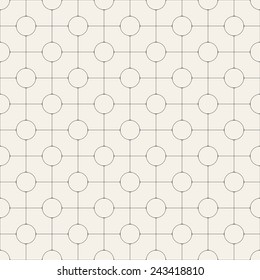 Vector seamless pattern. Modern stylish texture. Repeating abstract background. Fine monochrome grid with linear rings