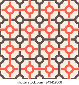 Vector seamless pattern. Modern stylish texture. Repeating abstract background. Fine bicolor grid with linear rings