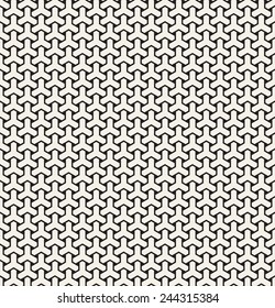 Vector seamless pattern. Modern stylish texture. Repeating abstract background with intertwined lines. Monochrome repeating grid