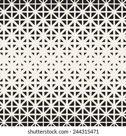 Vector seamless pattern. Modern stylish texture. Repeating geometric tiles from triangles. Monochrome grid with thickness which changing towards the center