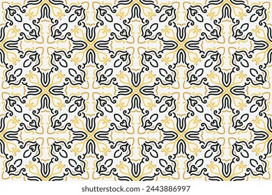 Vector seamless pattern. Modern stylish texture. Repeating geometric tiles with vintage style