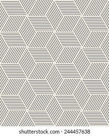 Vector seamless pattern. Modern stylish texture. Repeating geometric tiles. Striped triangles which are forming hexagons