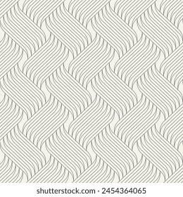 Vector seamless pattern. Modern stylish line texture. Geometric striped ornament. Monochrome linear braids.