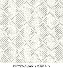 Vector seamless pattern. Modern stylish line texture. Geometric striped ornament. Monochrome linear braids.