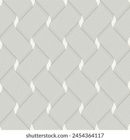 Vector seamless pattern. Modern stylish line texture. Geometric striped ornament. Monochrome linear braids.