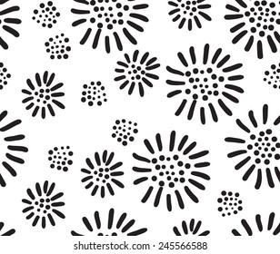 Vector seamless pattern. Modern stylish texture. Repeating geometric tiles with dotted flowers