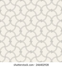Vector seamless pattern. Modern stylish texture. Repeating abstract background. Monochrome intertwined wavy grid