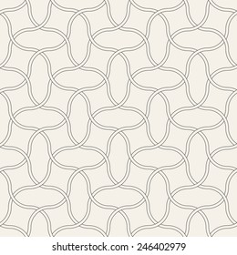 Vector seamless pattern. Modern stylish texture. Repeating abstract background. Monochrome intertwined wavy grid
