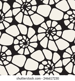 Vector seamless pattern. Modern stylish texture. Repeating abstract background with spiral sett. Spiral mosaic pattern created from smooth elements. Contemporary stylish tiles. Smooth black grid